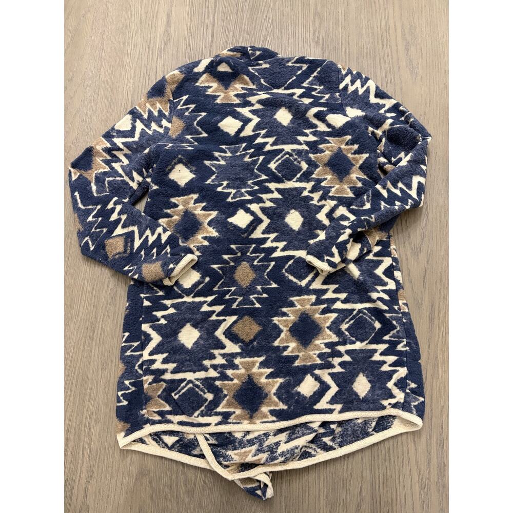 Lucky Brand Aztec Print Cardigan Sweater Women’s Large Open Front Cozy Knit - Picture 5 of 7